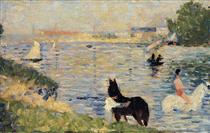 Horses in the Water - Georges Seurat
