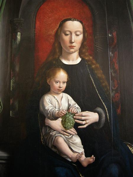 Polyptych of Cervara: center panel Madonna and Child Enthroned, 1506 - Gerard David