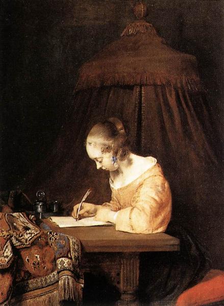 Woman Writing A Letter, c.1655 - Gerard Terborch