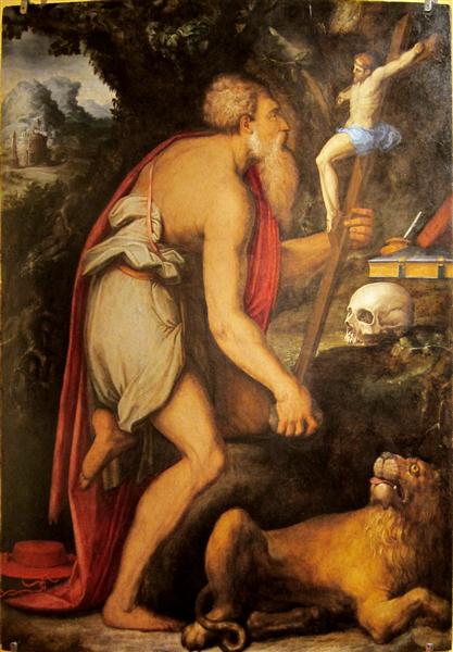 St. Jerome in meditation - Джорджо Вазари