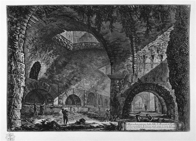 Another interior view of the Villa of Maecenas at Tivoli, 1767 - 皮拉奈奇