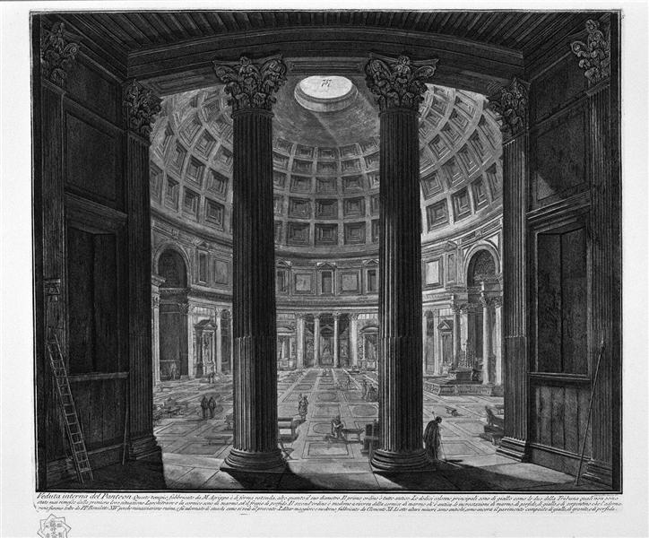 Interior view of the Pantheon - Giovanni Battista Piranesi
