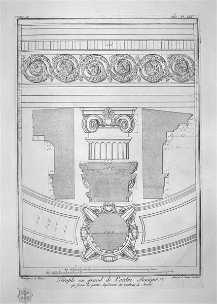 Profiles in large Doric order constituting the bottom of the tomb of Mamia - Giovanni Battista Piranesi