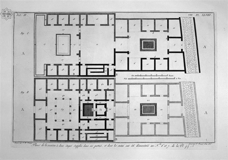 Section of the house - Giovanni Battista Piranesi