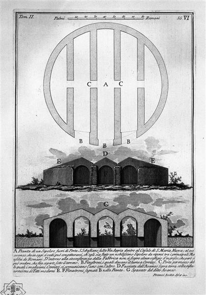 The Roman antiquities, t. 2, Plate VI. Following the above table., 1756 - Giovanni Battista Piranesi