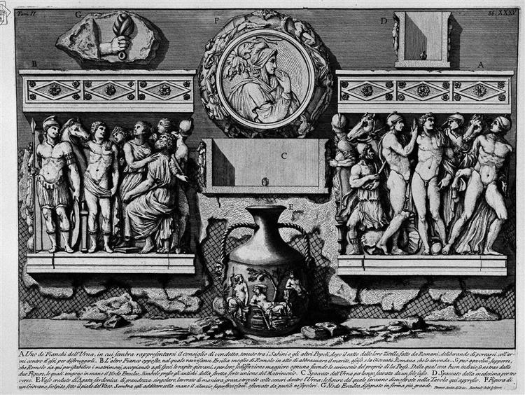 The Roman antiquities, t. 2, Plate XXXV. Rear of the previous special urn., 1756 - Джованни Баттиста Пиранези