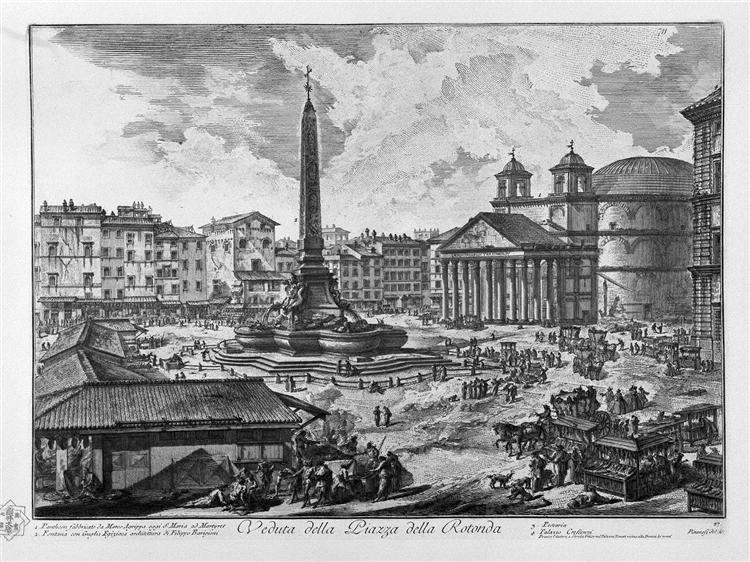 View of the Dogana di Terra in Piazza di Pietra - Giovanni Battista ...