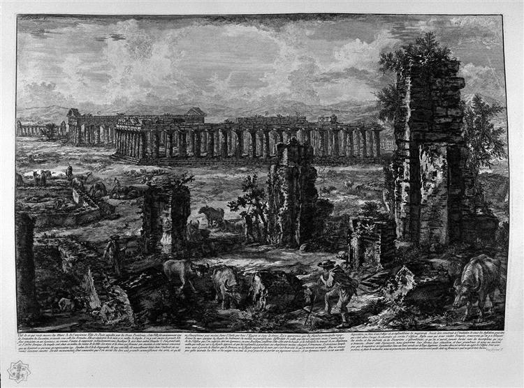 View the remains of the ancient city of Paestum - Giovanni Battista Piranesi
