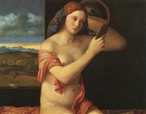 Оголена молода жінка перед дзеркалом - Джованні Белліні