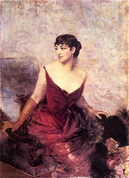 Countess de Rasty Seated in an Armchair, c.1878 - 乔瓦尼·波尔蒂尼