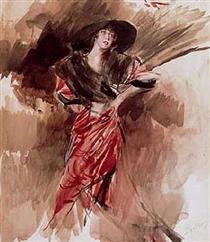 Lady in Red Dress - 乔瓦尼·波尔蒂尼