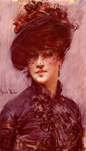 Lady with a Black Hat - Джованни Болдини
