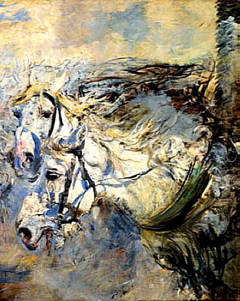 Two White Horses, 1881 - 1886 - Джованни Болдини
