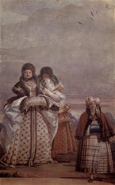 The Winter Walk, from the Room of the Gothic Pavilion, in the Foresteria, 1757 - Giovanni Domenico Tiepolo