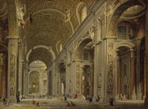 Interior of St Peter's in Rome - Джованні Паоло Паніні