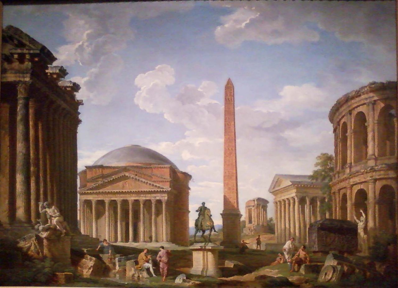 Roman Capriccio The Pantheon And Other Monuments 1735 Giovanni 