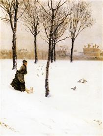 A Winter's Landscape - Giuseppe De Nittis