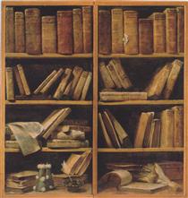 Bookshelves with Music Writings - Giuseppe Maria Crespi