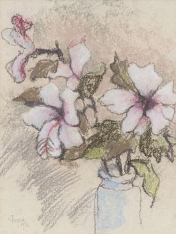 Still life with hibiscus, 1974 - Gregoire Boonzaier