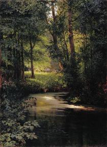 Creek in the forest - Grigori Grigorjewitsch Mjassojedow
