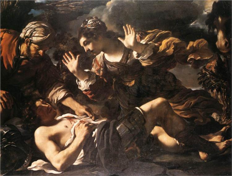 Erminia Finds the Wounded Tancred, 1619 - Giovanni Francesco Barbieri