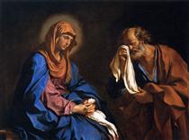 St Peter Weeping before the Virgin - Giovanni Francesco Barbieri