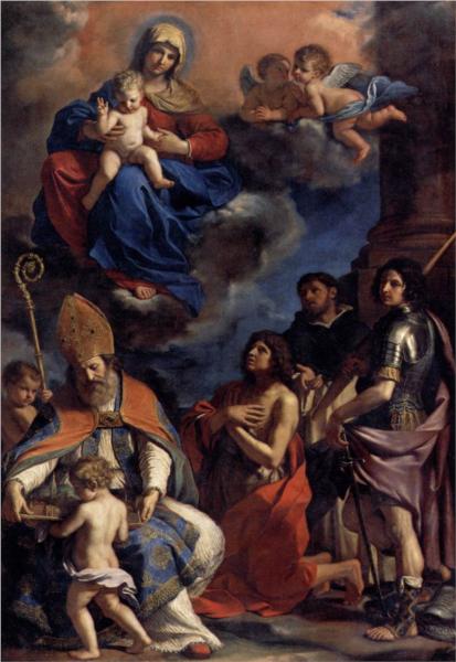 Virgin and Child with Four Saints, 1651 - Гверчино