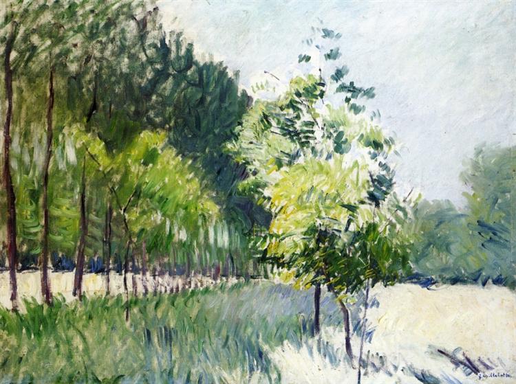 Orchard and avenue of trees, c.1890 - c.1894 - Gustave Caillebotte