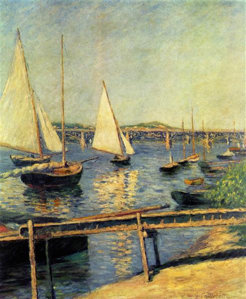 Sailing boats at Argenteuil, c.1888 - 古斯塔夫·卡耶博特
