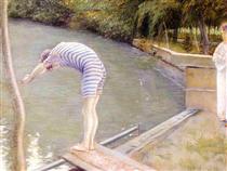 The Bather, or The Diver - Gustave Caillebotte