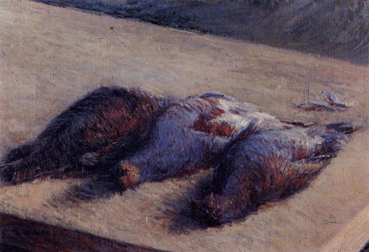 Three Partridges on a Table, c.1880 - Ґюстав Кайботт