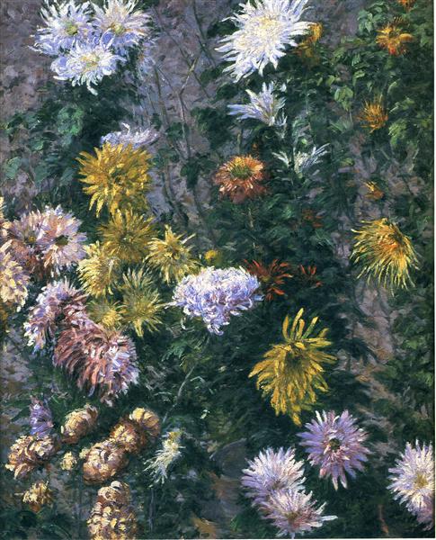 White and Yellow Chrysanthemums, 1893 - Gustave Caillebotte