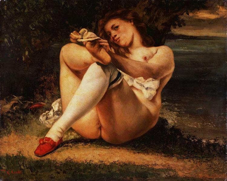 Woman with White Stockings, 1861 - Gustave Courbet