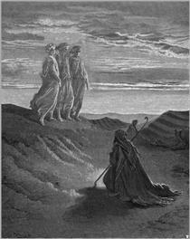 Abraham, God and Two Angels - Gustave Dore