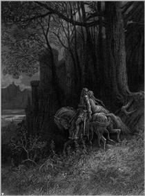 Geraint and Enid Ride Away - Gustave Dore
