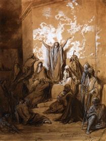 Иеремия проповедует своим последователям - Гюстав Доре