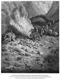 O exército da Segunda Cruzada encontra os restos mortais do exército da Primeira Cruzada - Gustave Doré