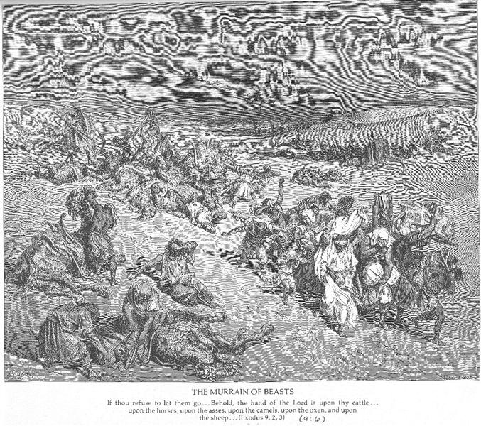The Fifth Plague. Livestock Disease - Gustave Doré