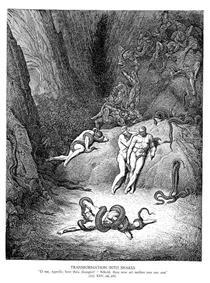 Transformando-se em Cobras - Gustave Doré