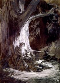 Viviane e Merlin - Gustave Doré
