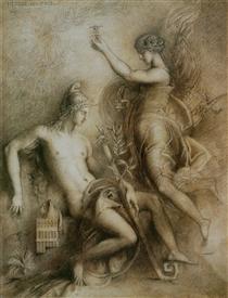 Hesiod and the Muse - Гюстав Моро
