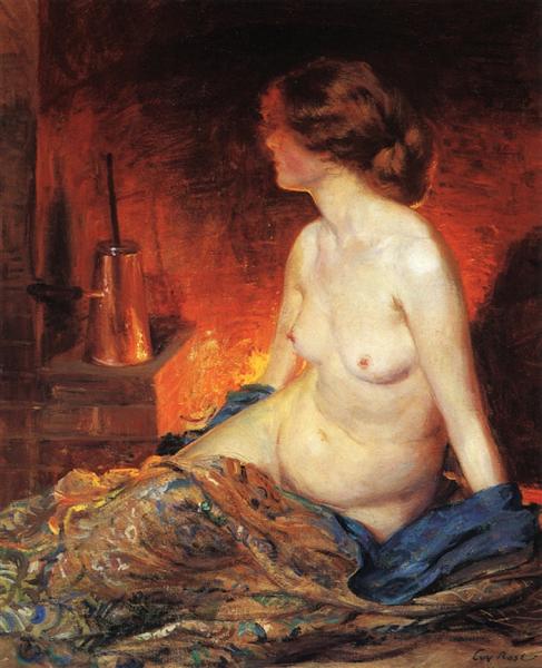 By the Fireside, 1910 - Guy Rose