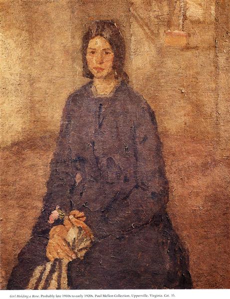 Girl Holding a Rose, c.1915 - c.1925 - Гвен Джон