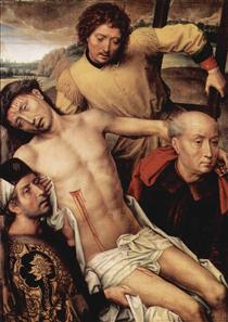 Descent from the Cross, left hand panel from the Deposition Diptych - Hans Memling