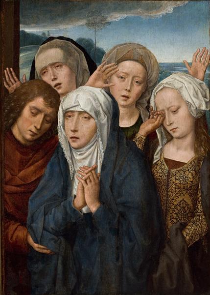 Скорбящая Богоматерь со Св.Иоанном и благочестивыми женами галилескими, 1485 - Ганс Мемлинг