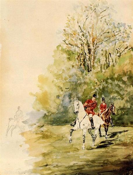 Hunting, c.1879 - 1880 - Анрі де Тулуз-Лотрек