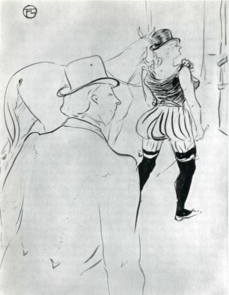 In the Wings at the Folies Berg re, 1896 - Henri de Toulouse-Lautrec