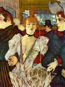 La Goulue Arriving at the Moulin Rouge with Two Women - Анри де Тулуз-Лотрек