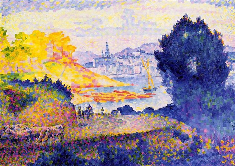 View of Menton, 1899 - 1902 - Henri-Edmond Cross