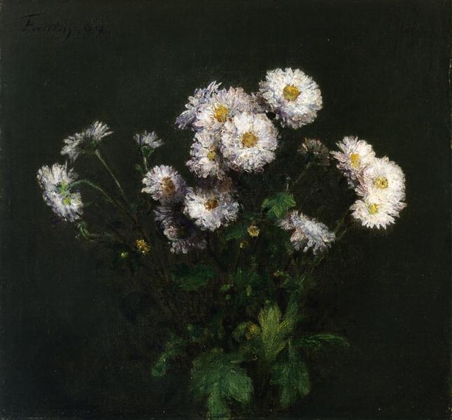 Bouquet of White Chrysanthemums, 1869 - Анри Фантен-Латур